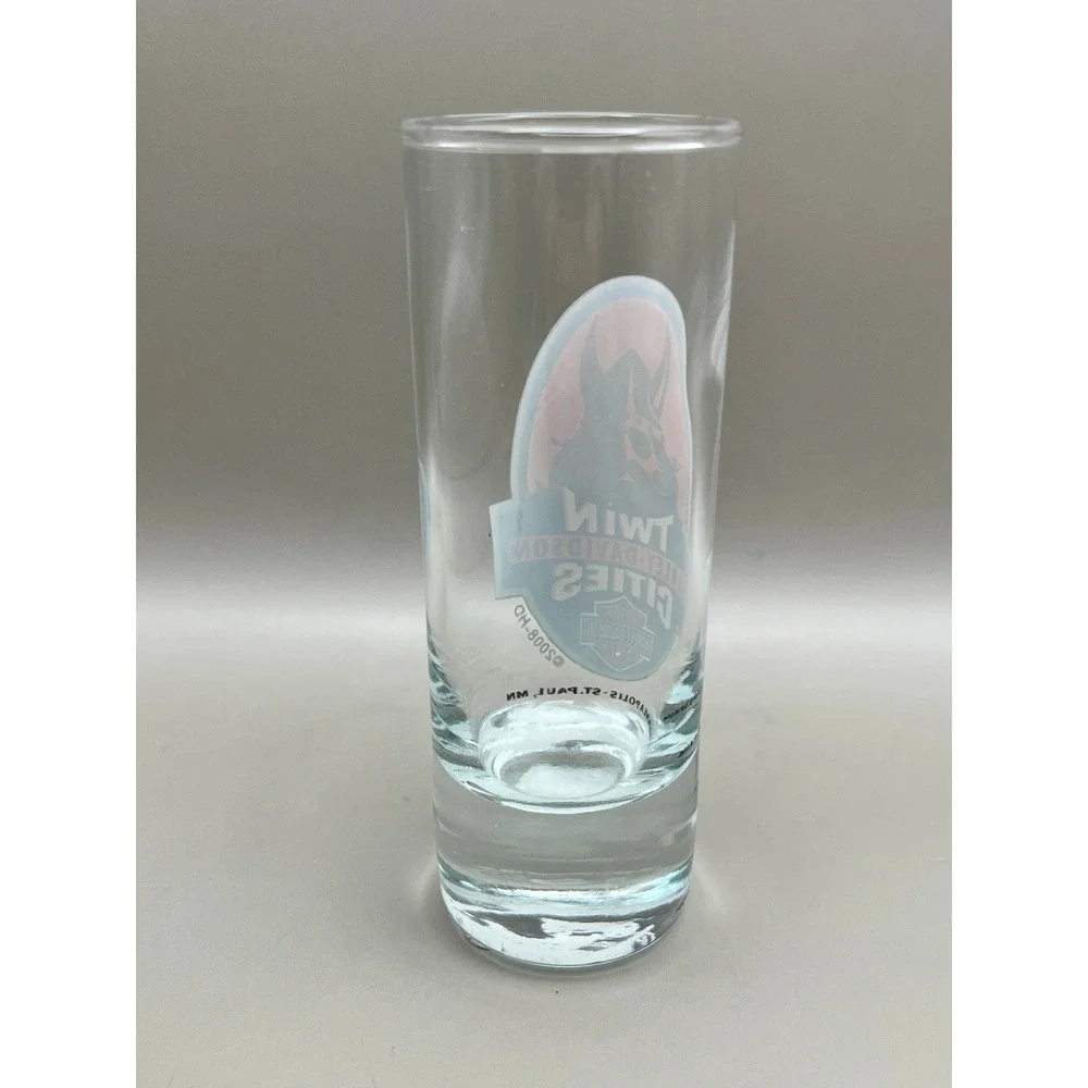Harley-Davidson Twin Cities Minneapolis‎ St Paul Viking Tall Shot Glass 4.25
